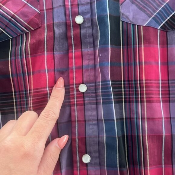 Men s size medium vintage Western Craft Pearl snap button down long sleeve - Picture 7 of 10